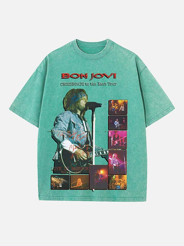 Bon Jovi Print Round Neck T-shirt