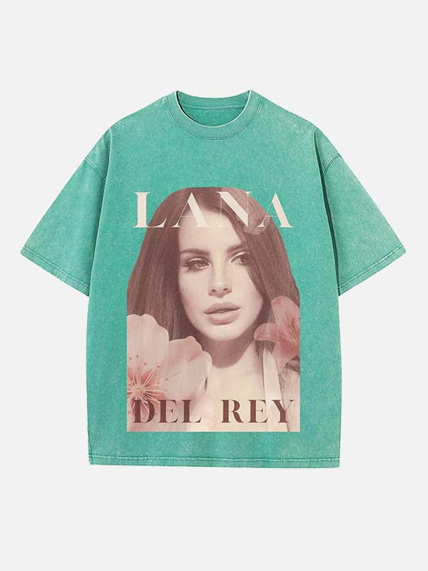 Lana Del Rey Print Round Neck T-shirt