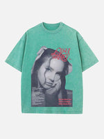 Lana Del Rey Print Round Neck T-shirt