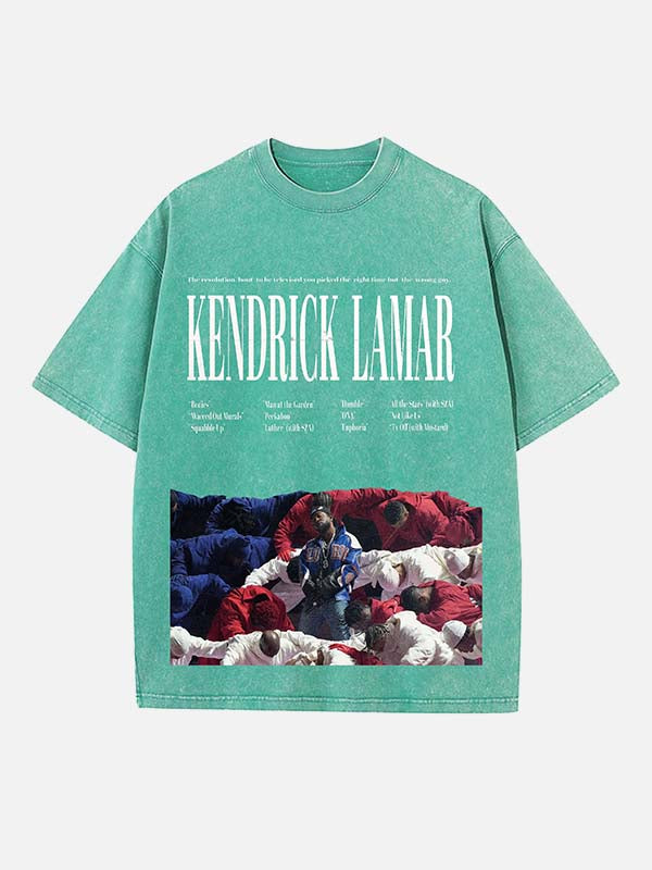 Kendrick Lamar Print Round Neck T-shirt