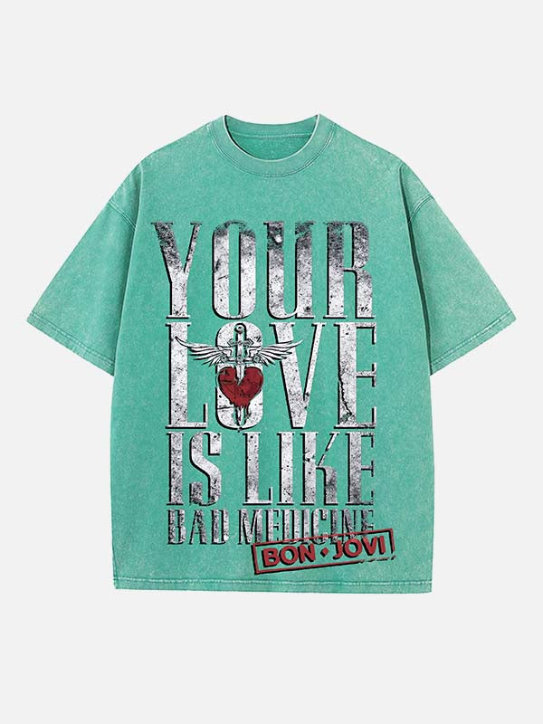 Bon Jovi Print Round Neck T-shirt