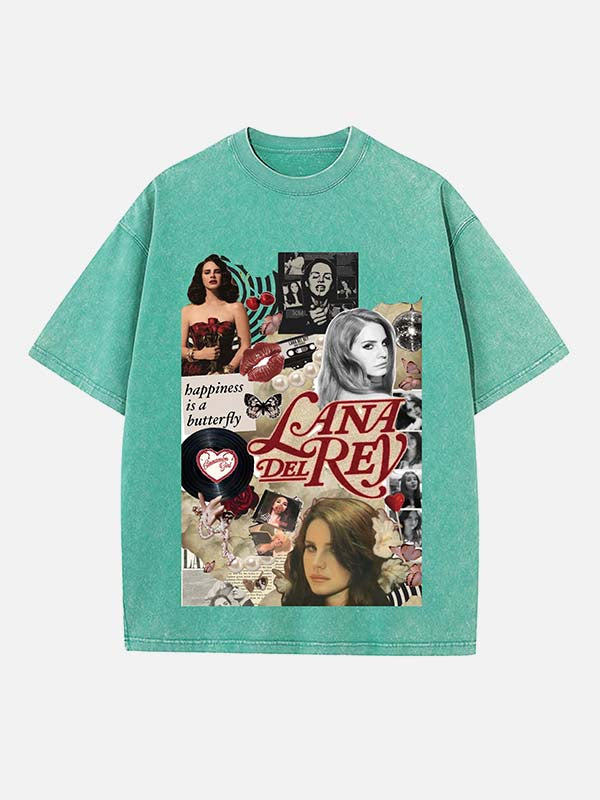 Lana Del Rey Print Round Neck T-shirt