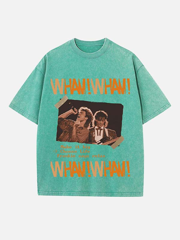George Michael Wham! Print Round Neck T-shirt