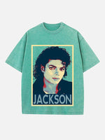Michael Jackson Print Round Neck T-shirt