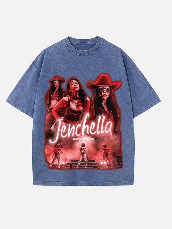 BLACKPINK Jennie Print Round Neck T-shirt