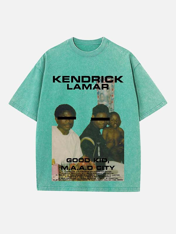 Kendrick Lamar Print Round Neck T-shirt