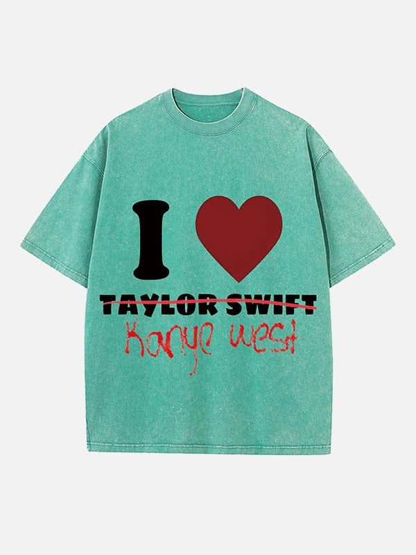 Kanye West Print Round Neck T-shirt