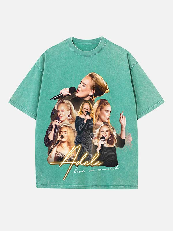 Adele Print Round Neck T-shirt
