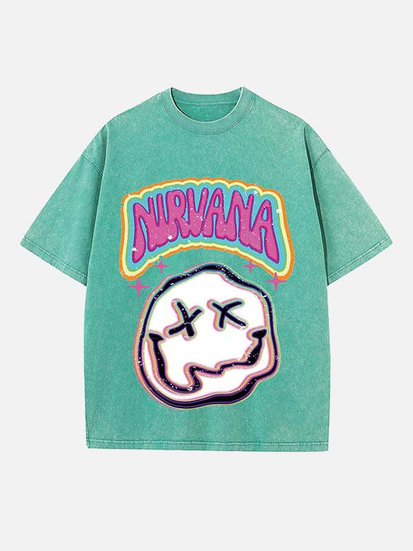 NIRVANA Print Round Neck T-shirt