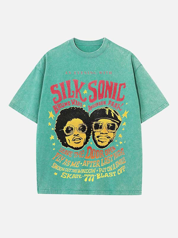 Bruno Mars Print Round Neck T-shirt