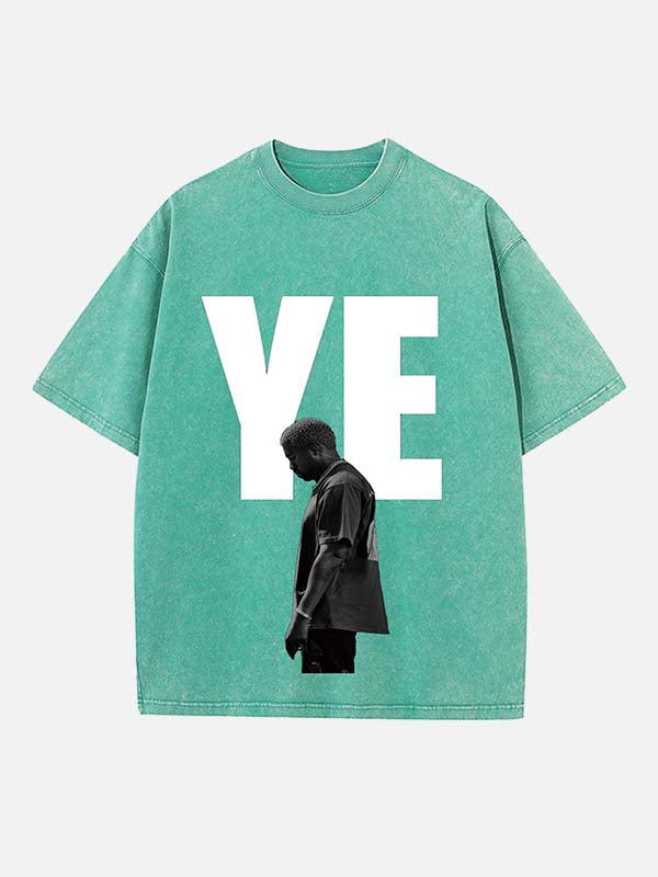 Kanye West Print Round Neck T-shirt