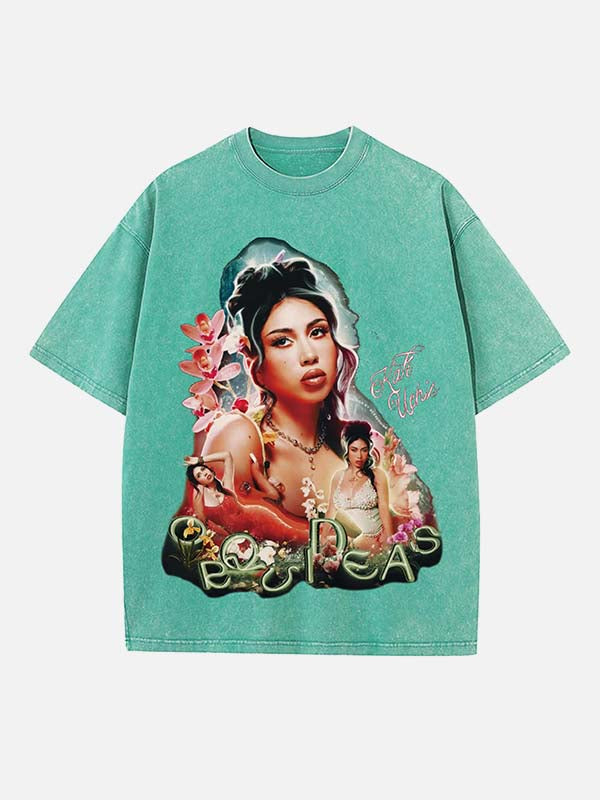 Kali Uchis Print Round Neck T-shirt