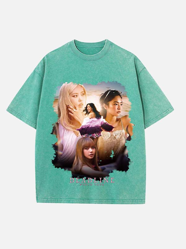 BLACKPINK Print Round Neck T-shirt