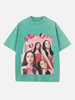 BLACKPINK Jisoo Print Round Neck T-shirt