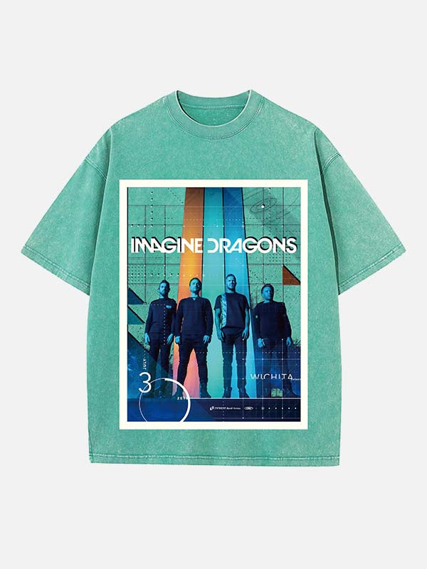 Imagine Dragons Print Round Neck T-shirt
