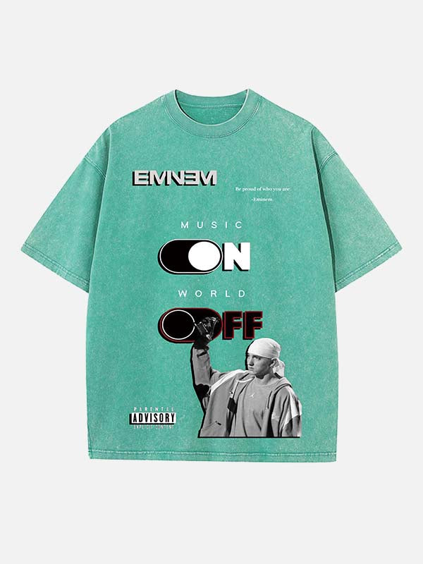 Eminem Print Round Neck T-shirt