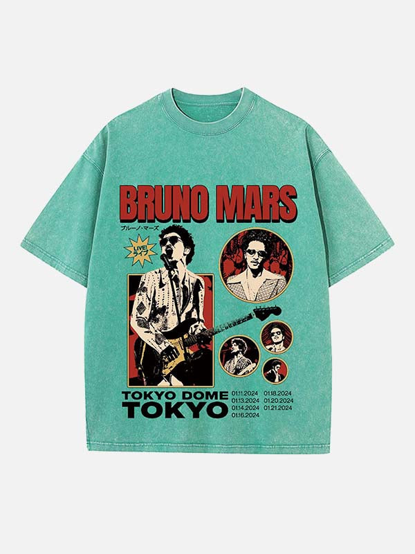 Bruno Mars Print Round Neck T-shirt