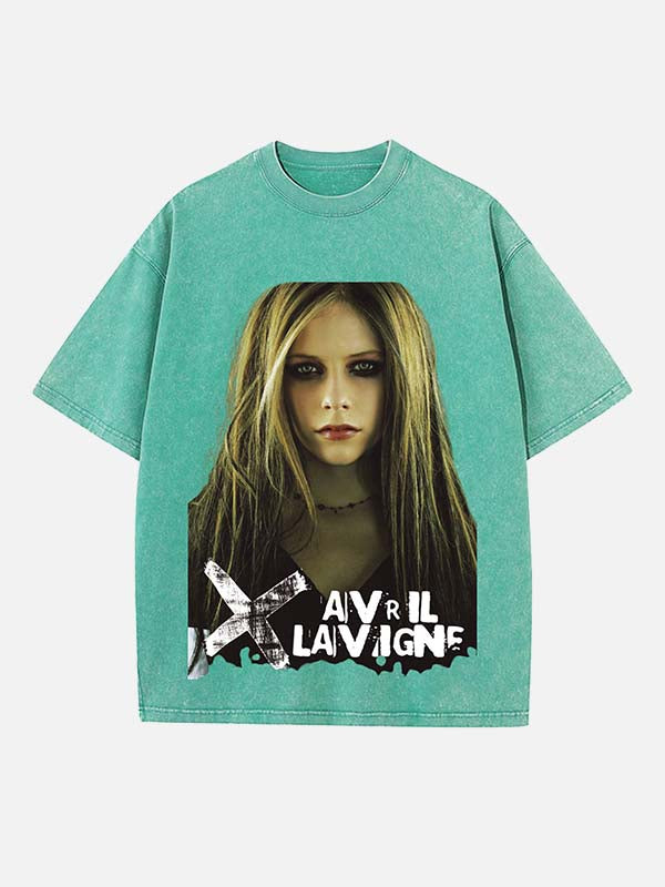 Avril Lavigne Print Round Neck T-shirt
