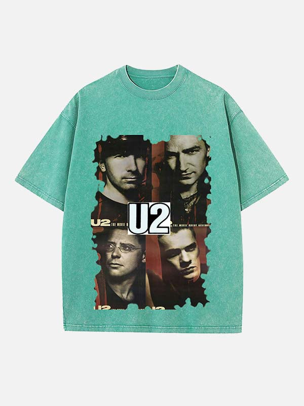 U2 Print Round Neck T-shirt