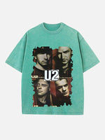 U2 Print Round Neck T-shirt