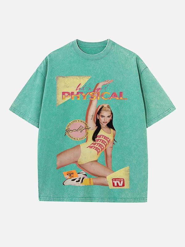 Dua Lipa Print Round Neck T-shirt