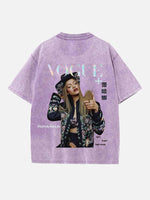 Rihanna Print Round Neck T-shirt