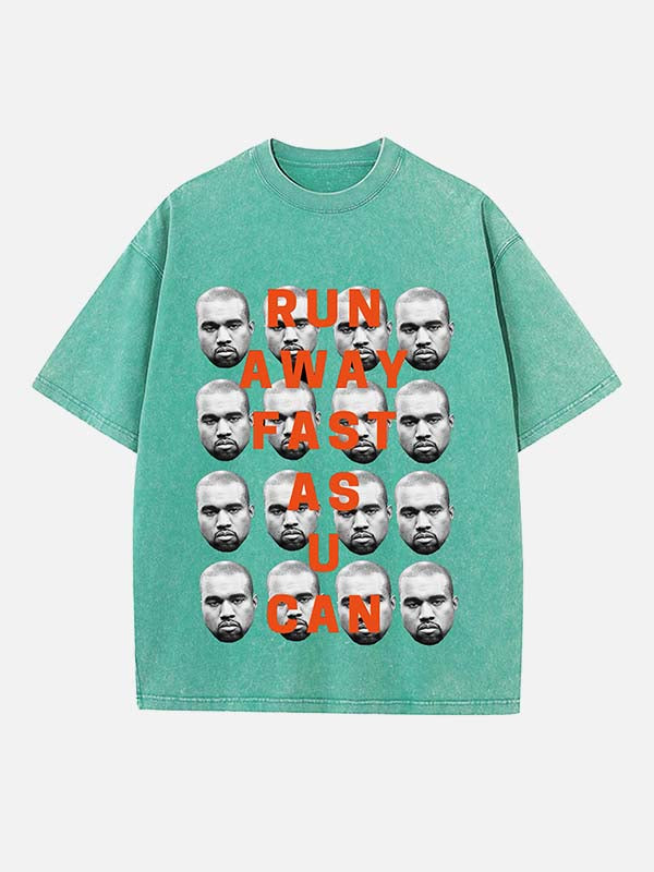 Kanye West Print Round Neck T-shirt