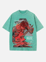 Muse Print Round Neck T-shirt