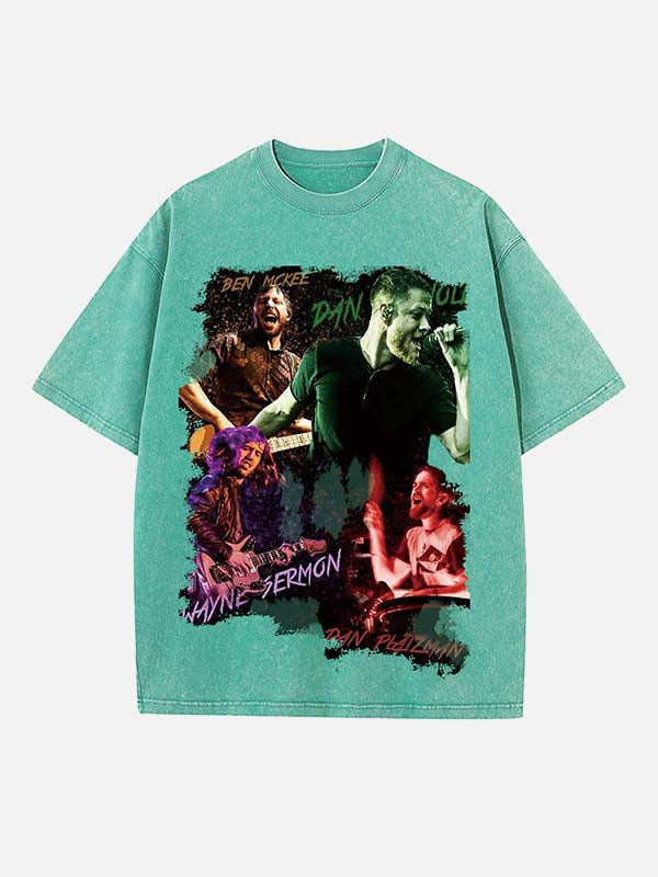 Imagine Dragons Print Round Neck T-shirt