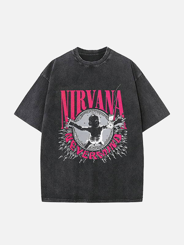 NIRVANA Print Round Neck T-shirt