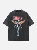 NIRVANA Print Round Neck T-shirt