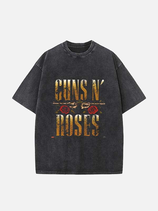 GUNS N' ROSES Print Round Neck T-shirt