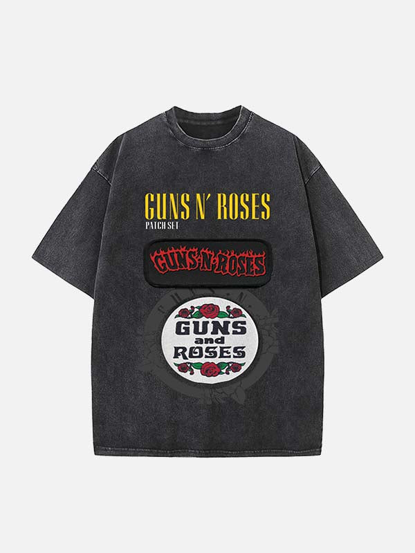 GUNS N' ROSES Print Round Neck T-shirt