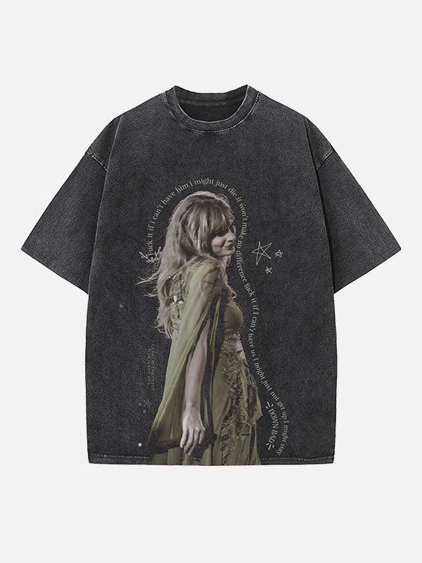 Taylor Swift Print Round Neck T-shirt