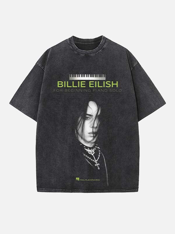 Billie Eilish Print Round Neck T-shirt