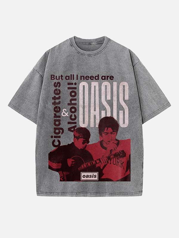 Oasis Print Round Neck T-shirt