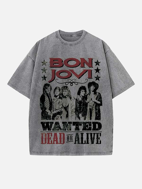 Bon Jovi Print Round Neck T-shirt