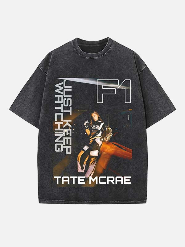 Tate McRae Print Round Neck T-shirt