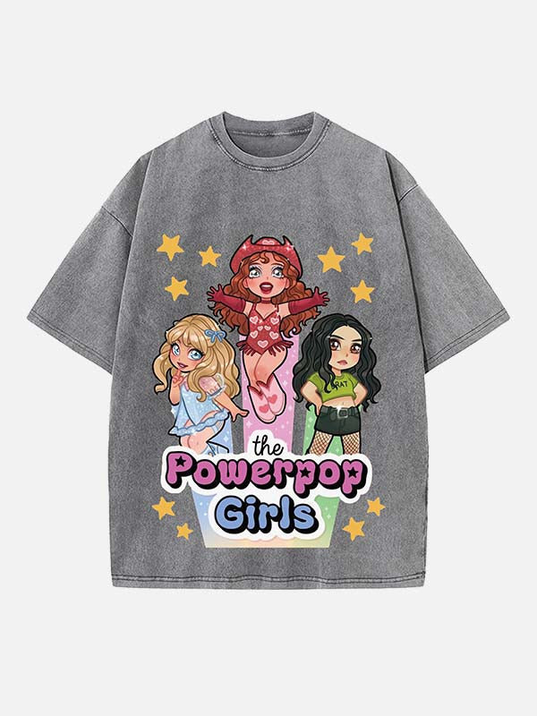 Sabrina Carpenter & Billie Eilish & Chappell Roan Print Round Neck T-shirt
