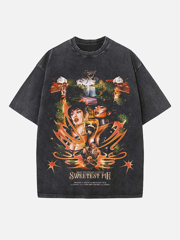 Dua Lipa Print Round Neck T-shirt