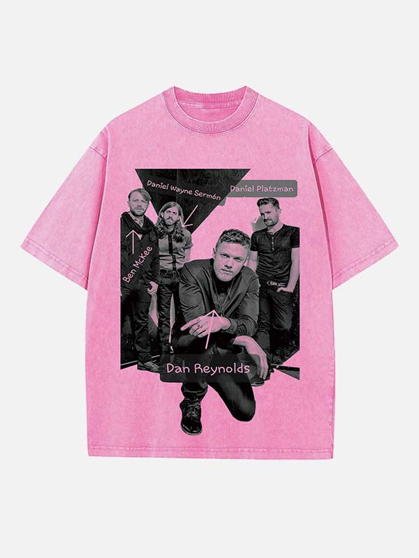 Imagine Dragons Print Round Neck T-shirt