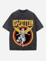 Led Zeppelin Print Round Neck T-shirt