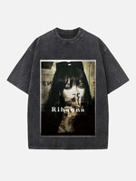 Rihanna Print Round Neck T-shirt