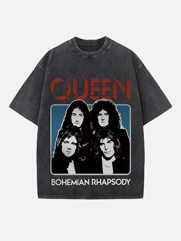 Queen Print Round Neck T-shirt