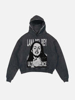 Lana Del Rey Print Slant Pockets Hoodie