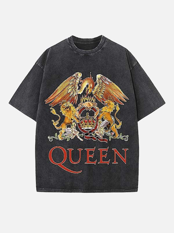 Queen Print Round Neck T-shirt