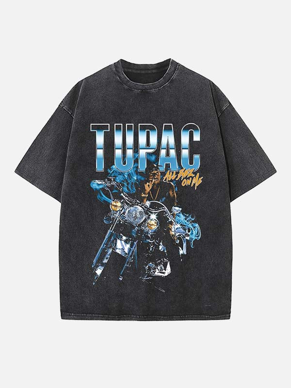 2Pac Print Round Neck T-shirt