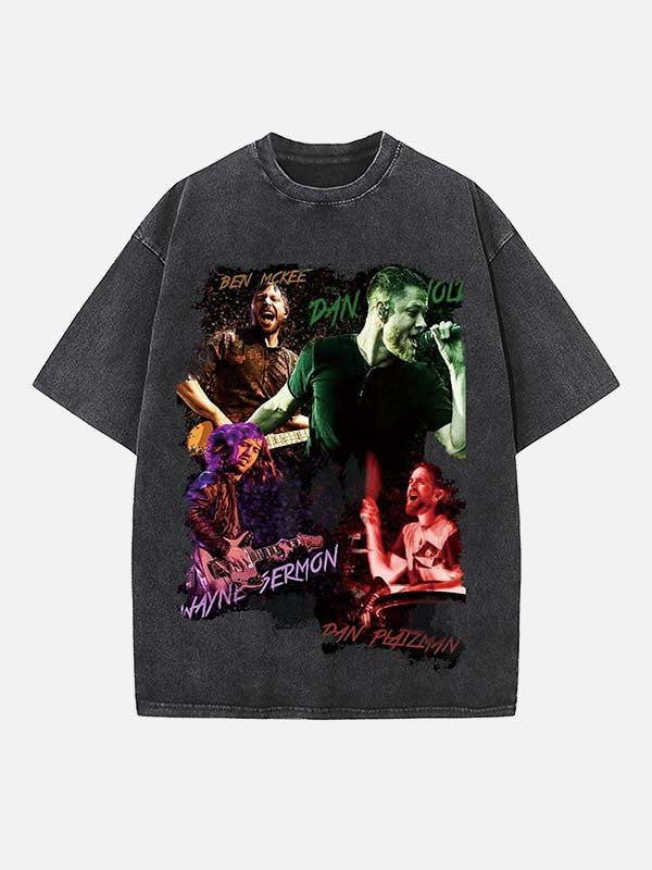 Imagine Dragons Print Round Neck T-shirt