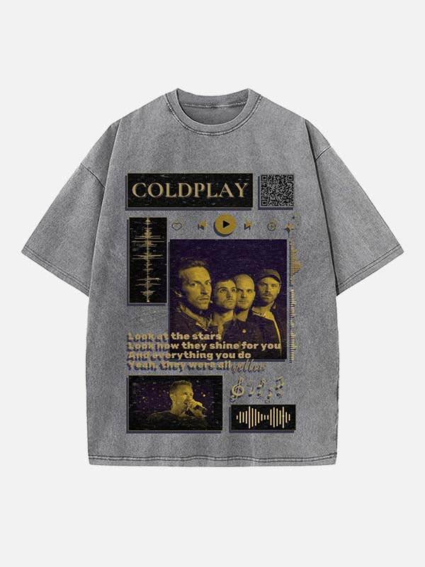 Coldplay Print Round Neck T-shirt