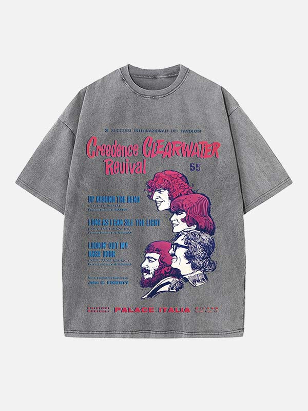 Creedence Clearwater Revival Print Round Neck T-shirt